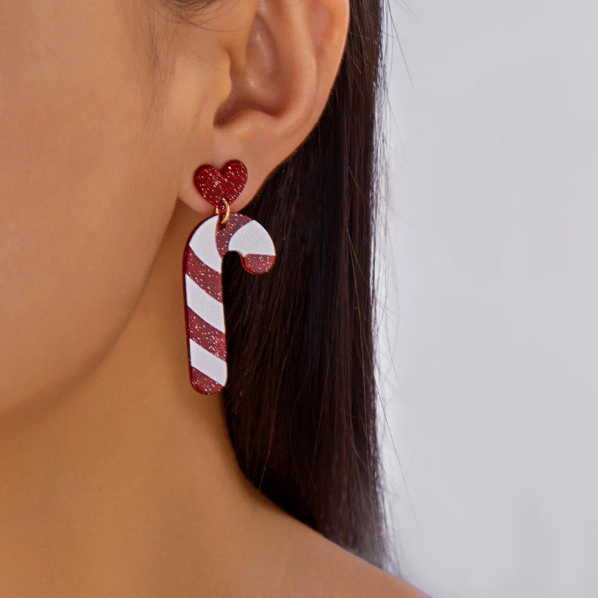 Christmas Earrings Acrylic Heart Santa Claus Reindeer Candy Xmas Tree Soldier Drop Earring Cute Holiday Jewelry For Women Men