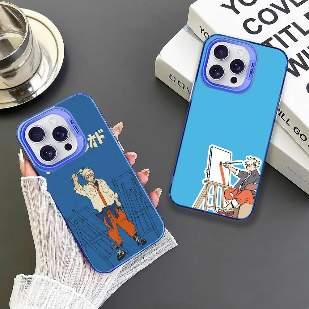 

Anime Blue Period Yatorayaguchi Phone Case For iPhone 16,15,14,13,12,11,Mini,Pro,MAX Blue Matte Shockproof Cover