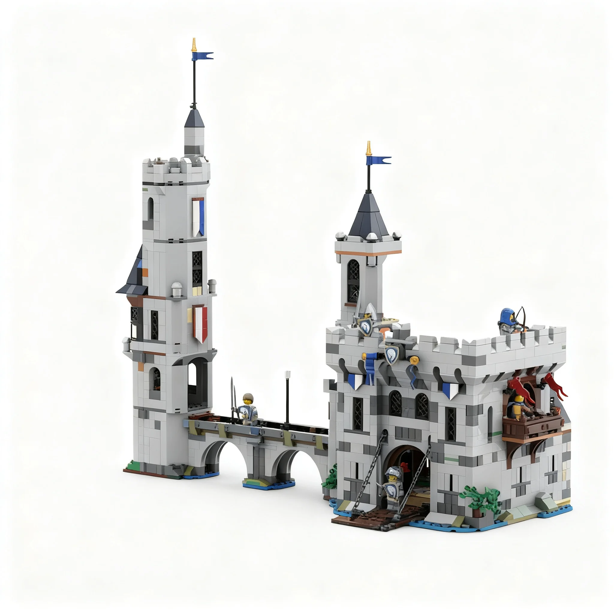 2430pcs MOC Horse Knight Castle Siege Castle Model Building Blocks Toys Construction Christmas Gift Idea Creative Assemble DIY