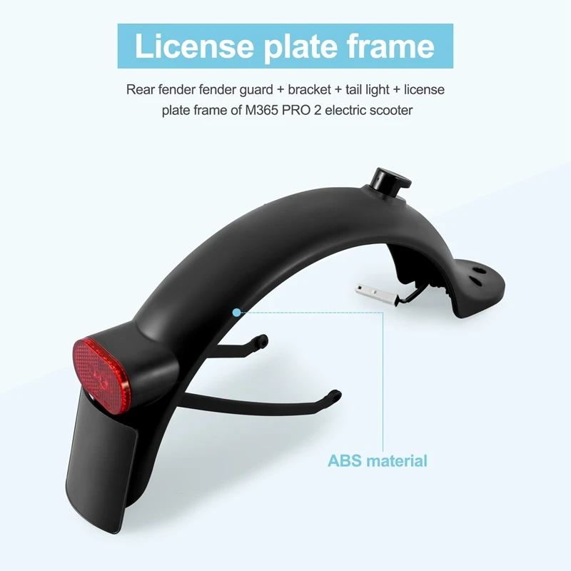 Rear Mudguard Fender Guard + Bracket +Taillight+License Plate Frame For Xiaomi M365 PRO 2 Electric Scooter