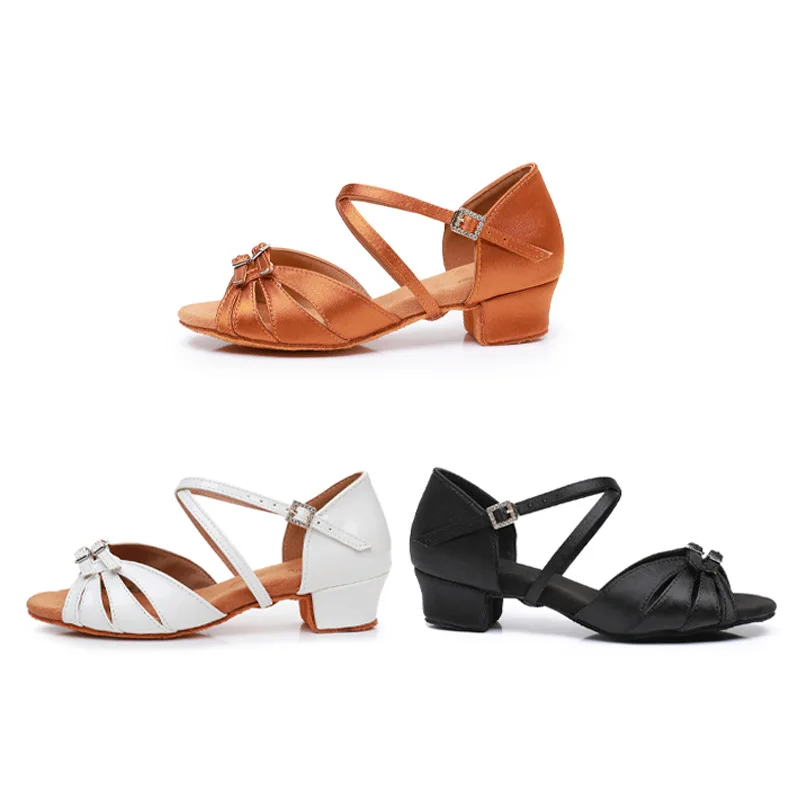 Scarpe da ballo per ragazze per donne Danza moderna di tango BLadies Allroom Scarpe latine Scarpe da performance Sandali salsa Tacco 3,5 cm
