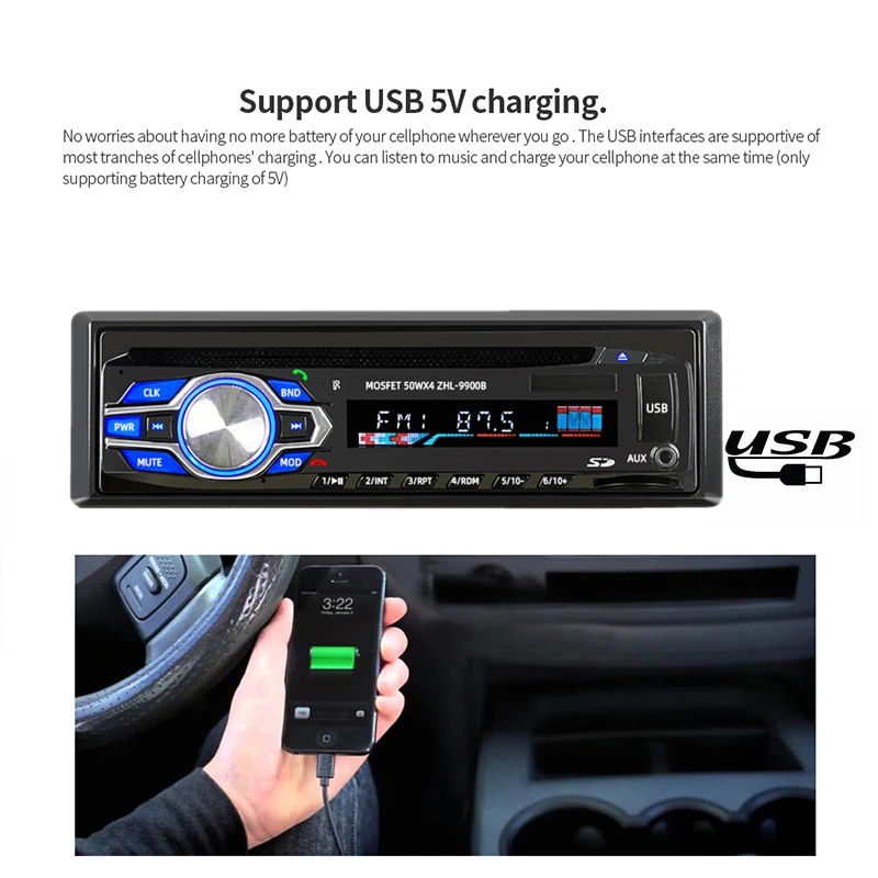 Stereo Car Handfree Autoradio BT Audio Radio 5014 Car-styling Wireless Remote Control 1 Din 12V Car DVD CD Player Vehicle MP3