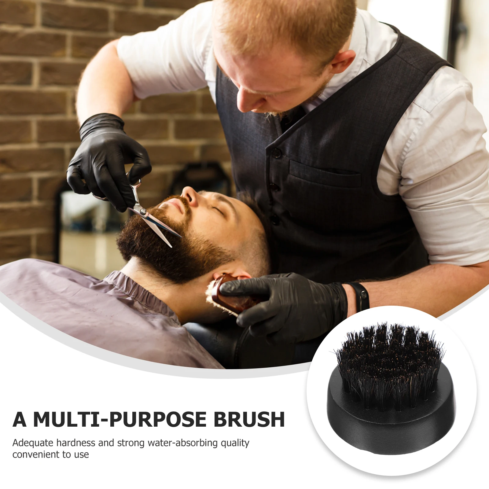 

Beard Brush Natural Bristle Cleaning Tool Men Shaving Soap Cup Salon Brush Grooming Accessory Male Care Supply