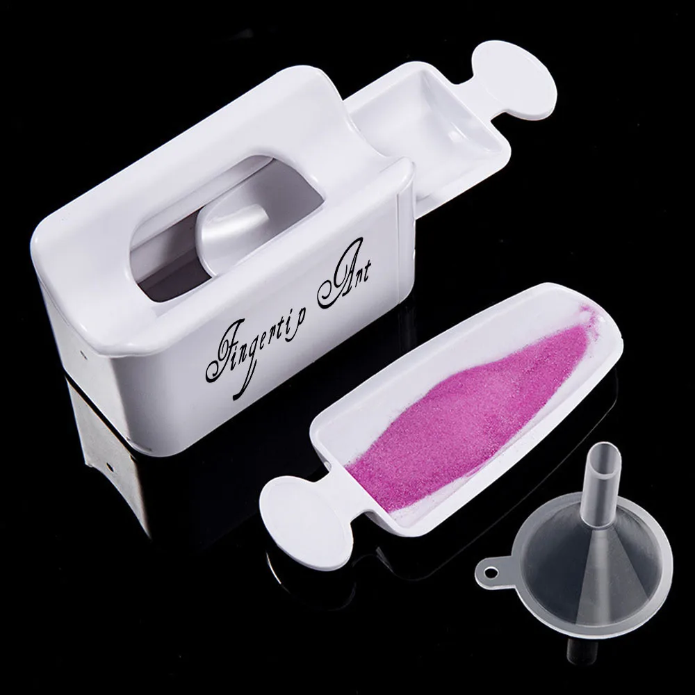 Caja de reciclaje de polvo de uñas de 2 capas, cepillo de polvo suave, contenedor de almacenamiento de purpurina para diamantes de imitación, herramienta de limpieza de manicura portátil, 2 uds.