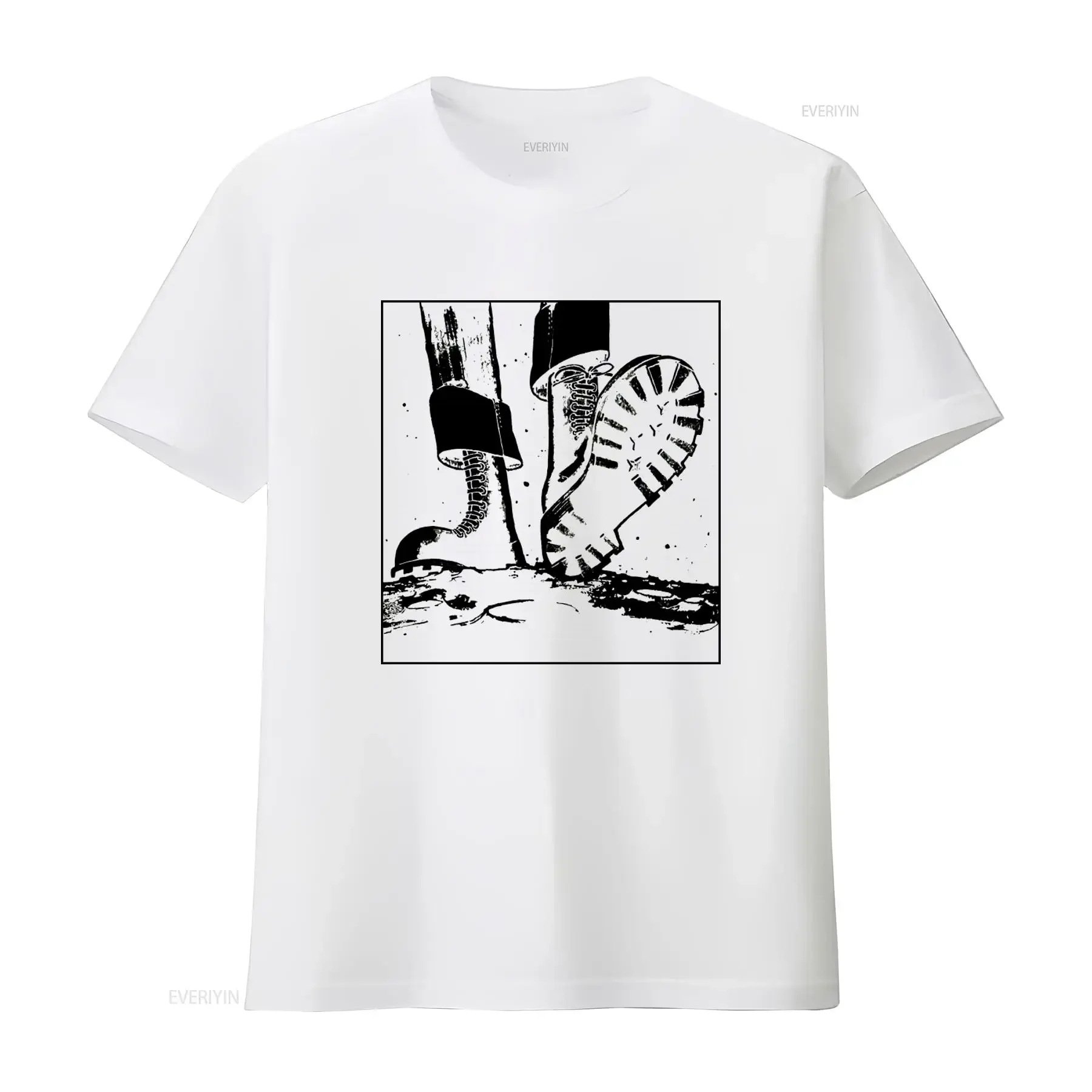 Trojan Records Clothing TR8521 Skinhead Moonstomp Ecru Ska Soul Mod Scooter T Shirt vintage Washed Comfortable fashion