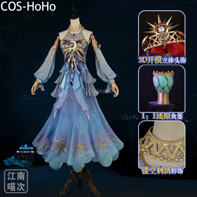 COS-HoHo Identity V Grace Naiad-The Weeping Goddess QiZhen Fashion Game Suit Elegant Dress Cosplay Costume Halloween Outfit