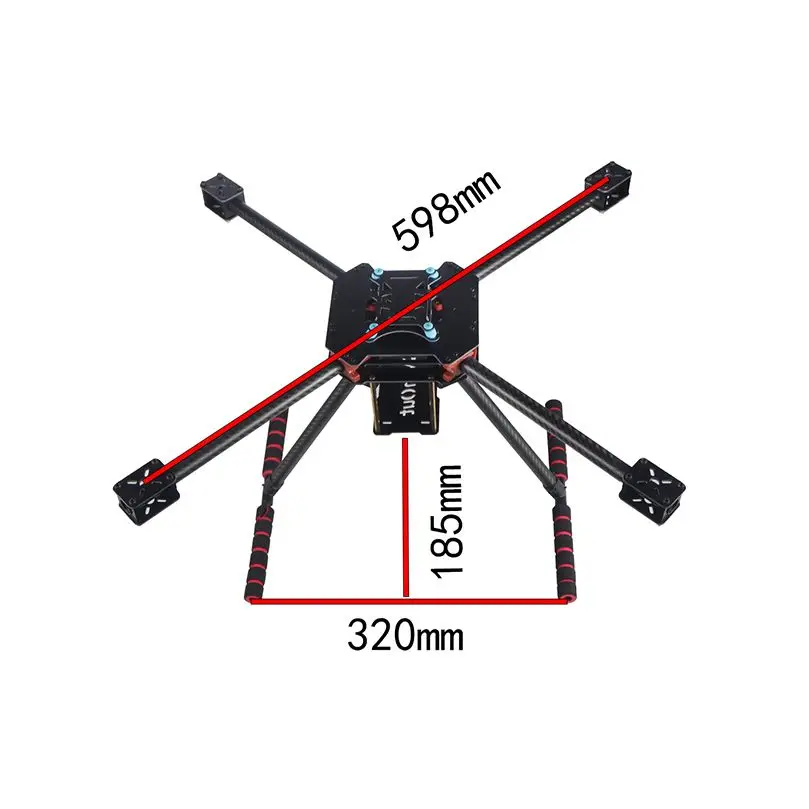 424 มม.10 นิ้วกรอบคาร์บอนไฟเบอร์สนับสนุน 9-10 นิ้วใบพัด 3-4S / 598 มม.รองรับ 14-15 นิ้วProps 4-6SสําหรับRC Drone FPV quadcopter