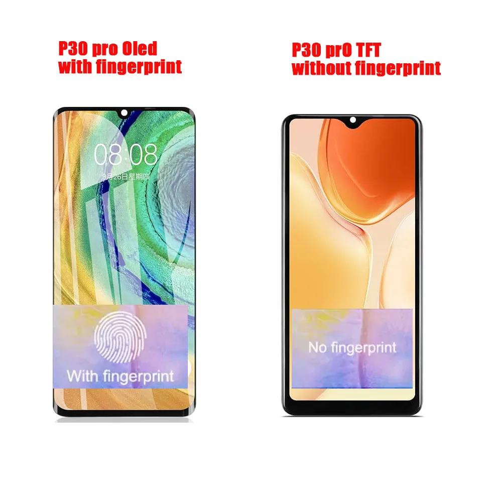 OLED TFT Screen for Huawei P30 Pro LCD Display VOG-L29 VOG-L09 6.47 Inch Replacement Digitalizer Touch Screen Assembly