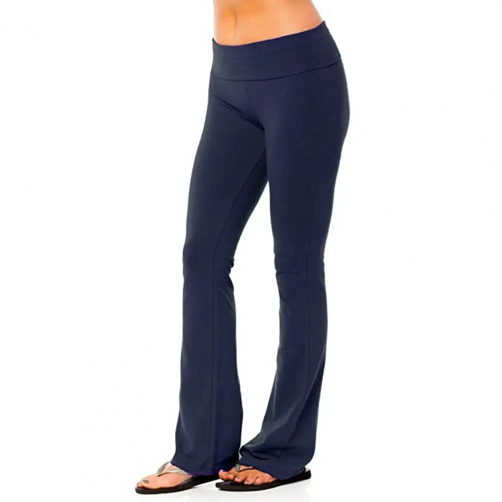 Pantaloni da Yoga da donna Hip Lift tinta unita svasato gamba larga Stretch abbigliamento Fitness Slim Fit palestra Yoga Leggings pantaloni vestiti femminili