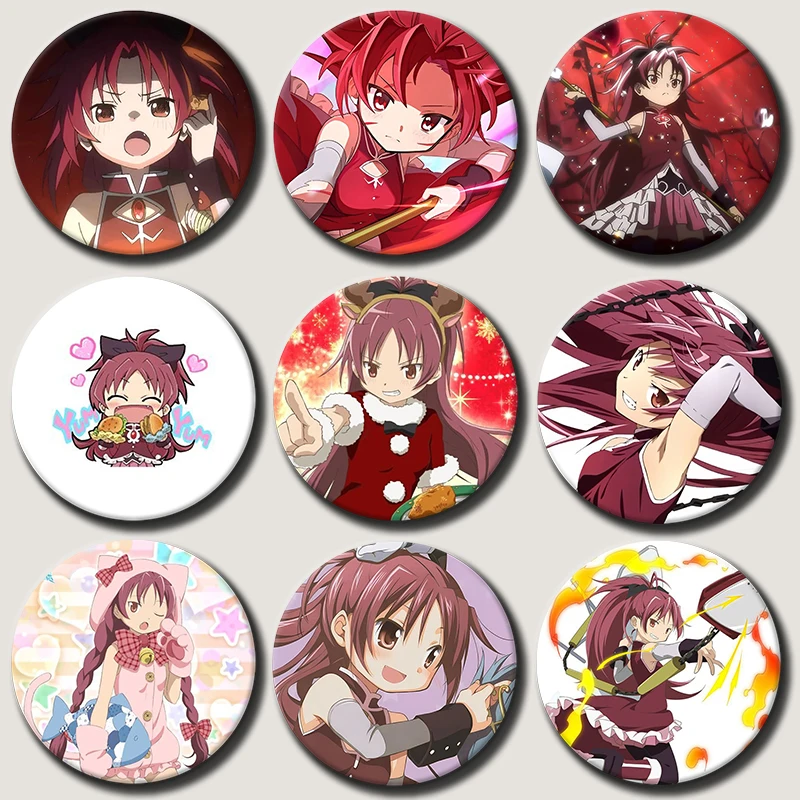 

Anime Character Kyoko Sakura Button Pin Cartoon Role Kyoko Sakura Brooch Creative Badge for Backpack Clothes Decoration Gift