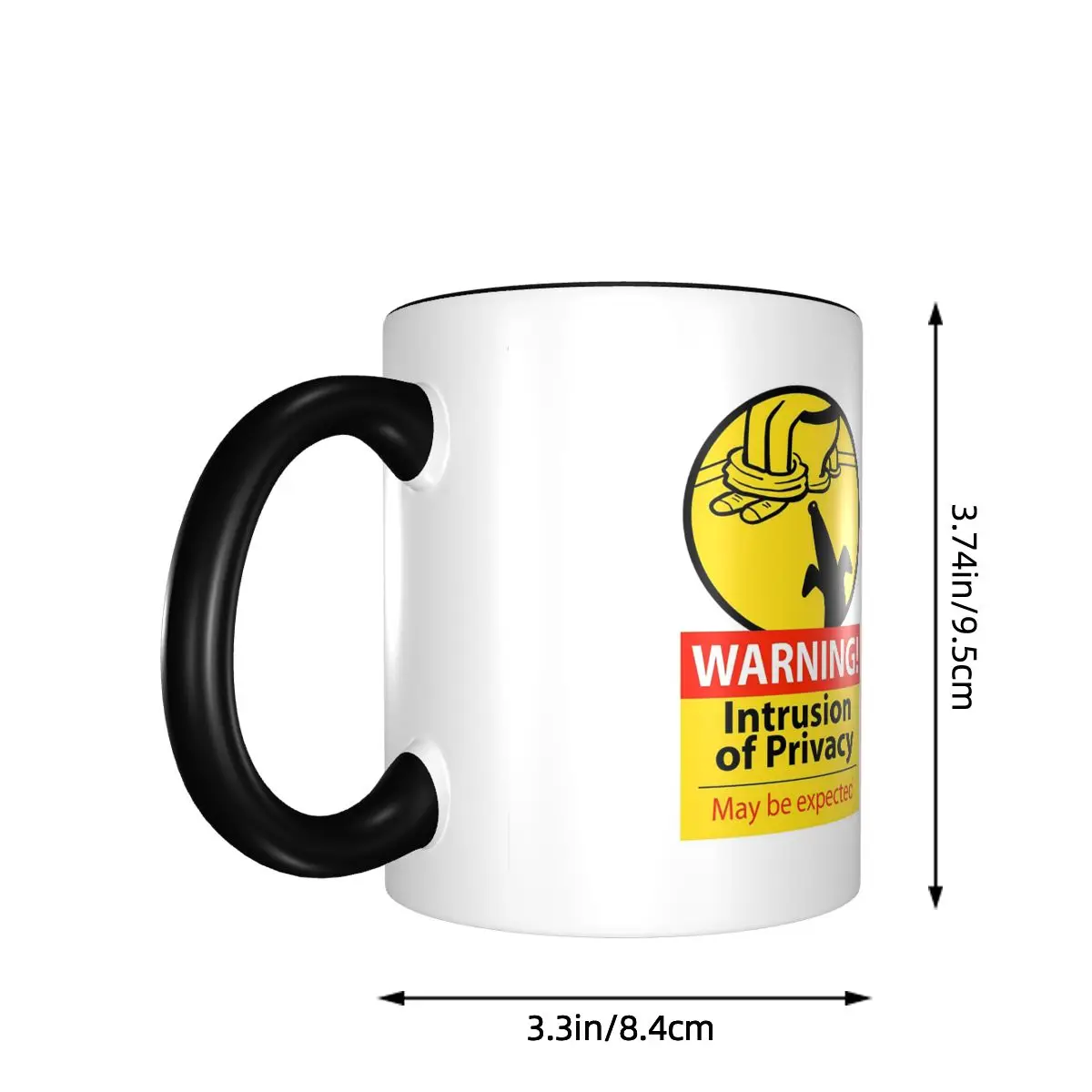 Intrusion Hazard Sign Mug Funny Ceramic Coffee Cups Tea Mugs Milk Cup Drinkware Gift for Woman Man