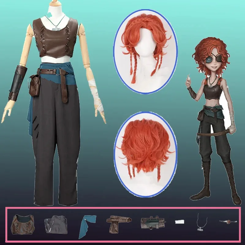 

Game Identity V Brynhildr Vilulf Cosplay Archer Survivors Cosplay Costume Vest Pants Bag Uniform Suit Party Outfit for Woman