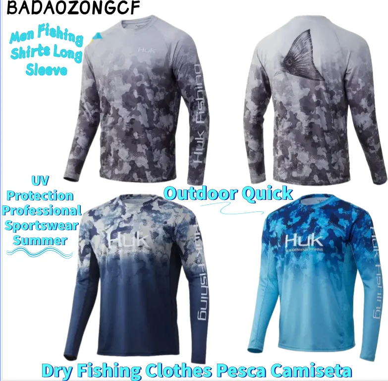 Fishing Shirt Uv Protection - Мужские рыболовные рубашки с длинным рукавом,