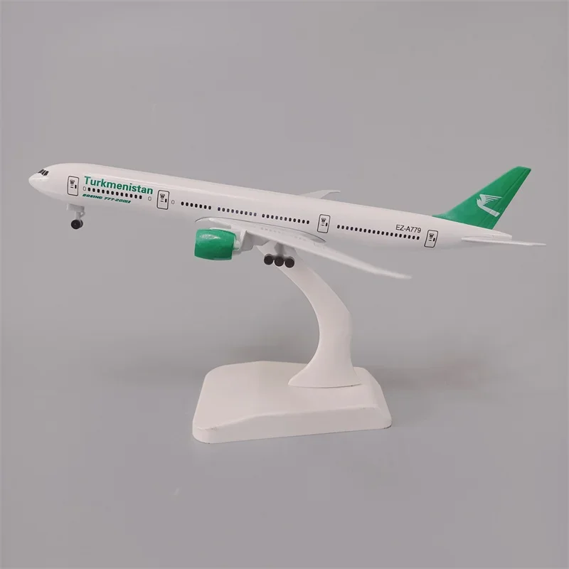 19cm Air Turkmenistan Boeing 777 B777 Airlines Model Plane Alloy Metal Diecast Airplane Model Aircraft w Landing Gears Wheels