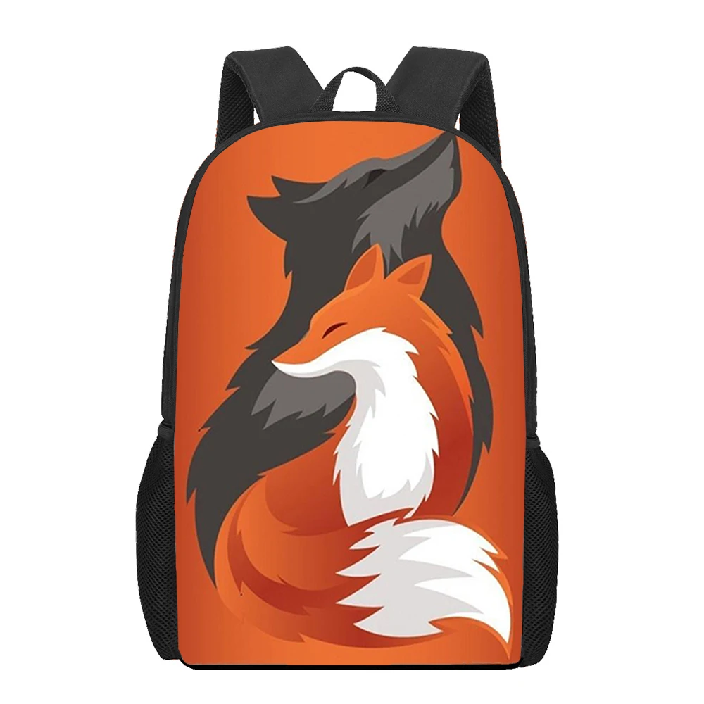 fox animal 3D Printed Book Bag Men 16 Inch Backpack For Teen Boys Kindergarten Bagpack Children Mochila