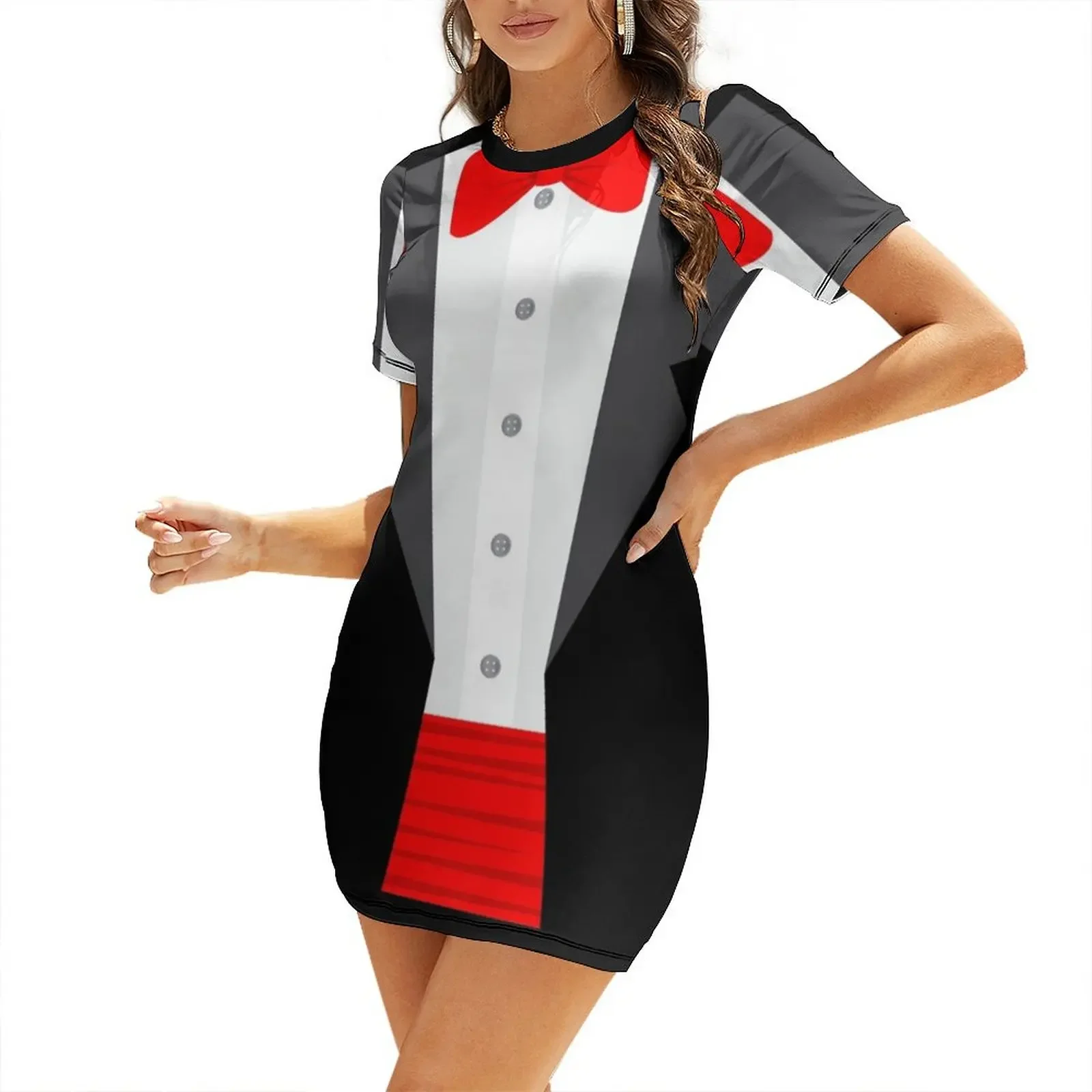 

red tux tuxedo Short-Sleeved Dress women clothes wedding dresses for woman