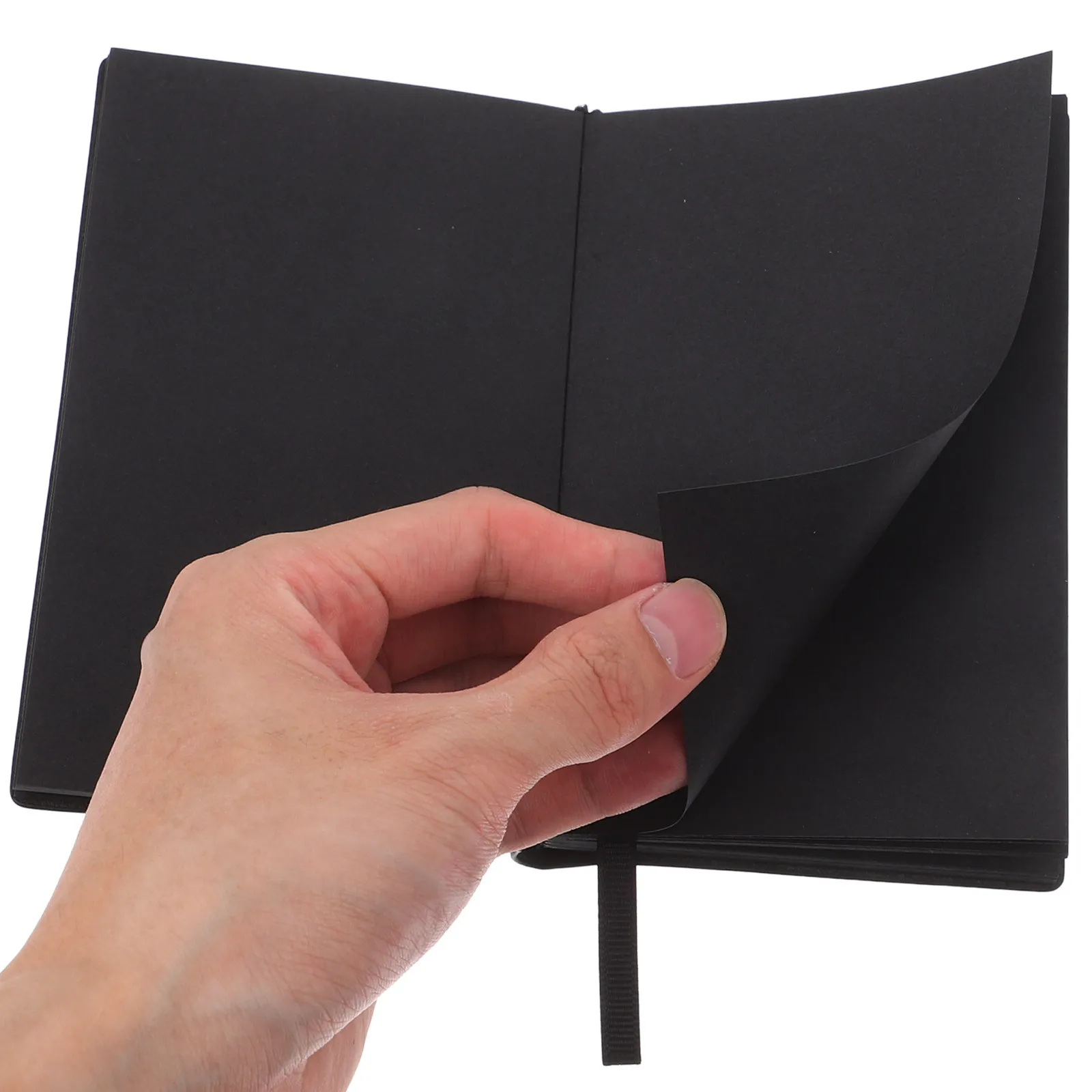 Minimalist Black PU Notebook for Journaling, Sketching, Note Taking – Portable Aesthetic Diary for School Office Travel