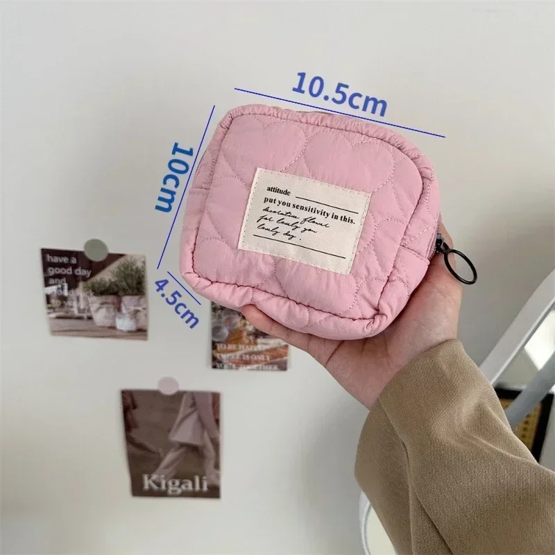 Women Girls Kawaii Cosmetic Makeup Tampon Bear Napkin Pouch Storage Bag Coin Purse Sanitary Pads Bag Mini Data Cables Organizer