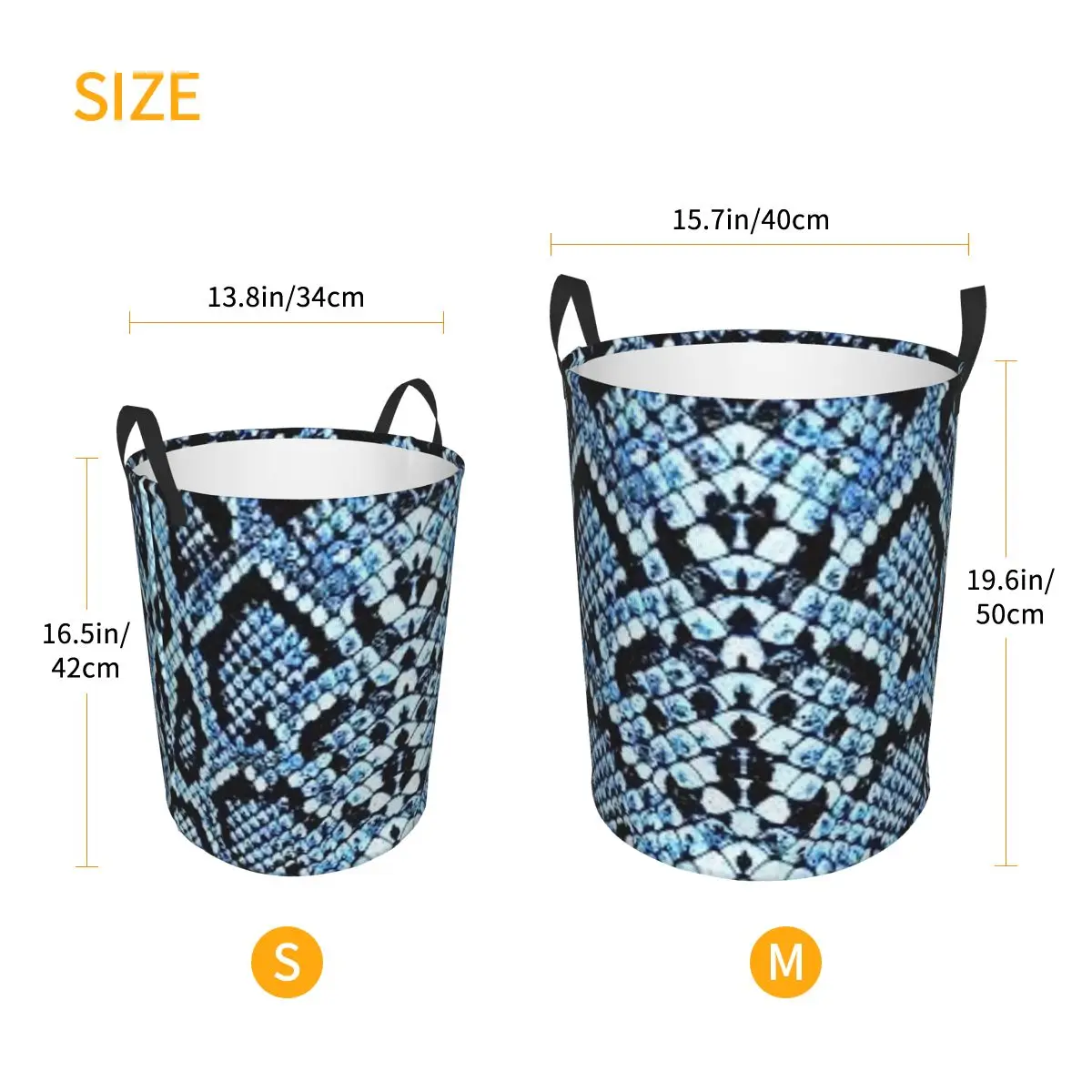 Snake Skin Folding Laundry Baskets Dirty Clothes Toys Sundries Storage Basket Large Waterproof Hamper For Home Kids