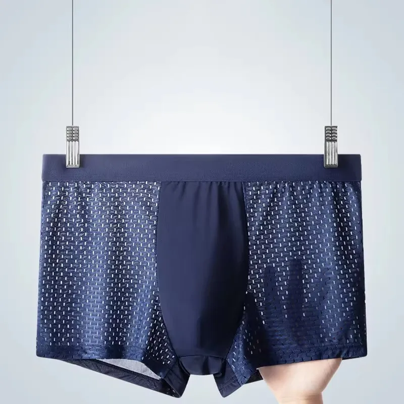 4Pcs Mesh Men\'s Underwear Ice Silk Cool Breathable Comfortable Fashion Sexy Men\'s Boxer Shorts