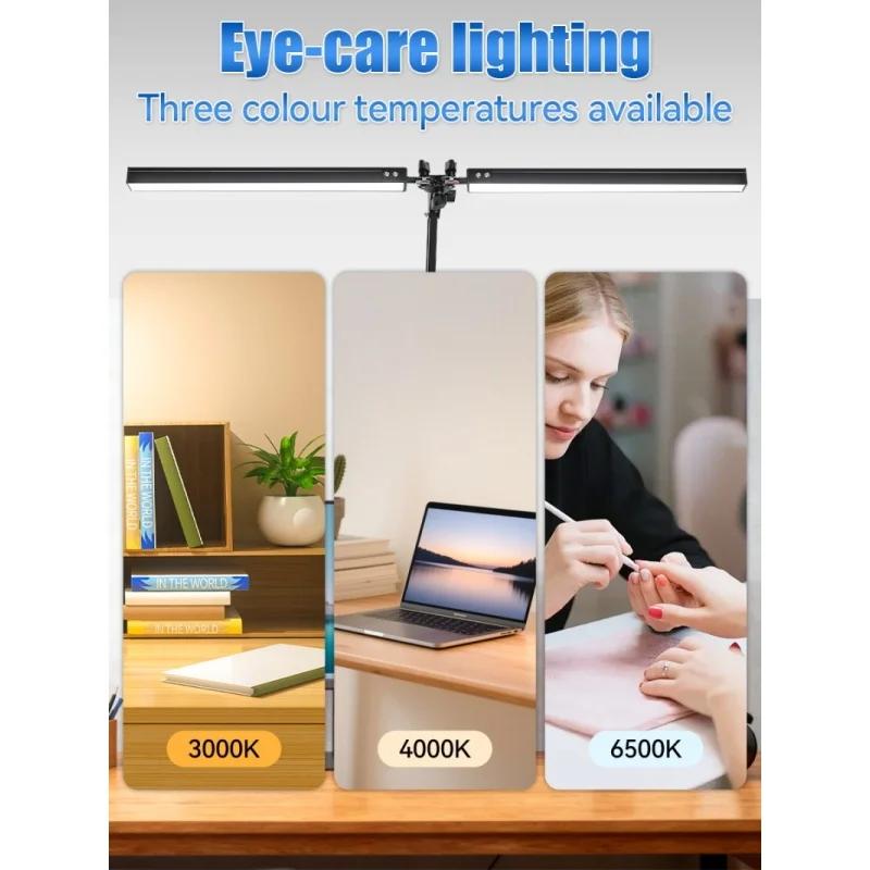 3 Colors LED Desk Lamp 360° Angle Adjustment with Dimming Remote Control Folding Reading Desk Lamp Eye Protection Study Room