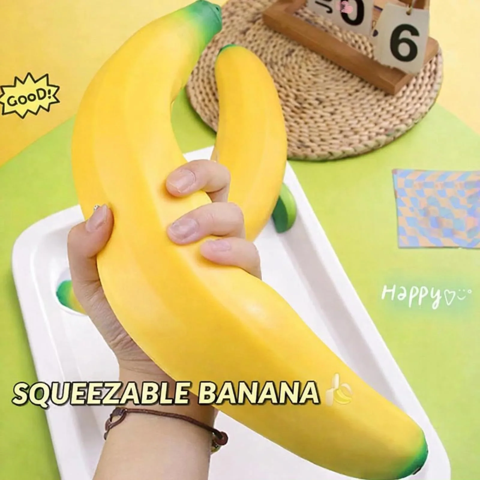 Huge Banana Squishy Stress-Relief Gift Squishy Squeeze Desk Decor for Anxiety Relief Fluffy Slow Rebound Squishies image 2