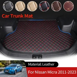 for Nissan Micra March Renault Pulse K13 2011~2023  7 seats Trunk Mats Waterproof Rear Cargo Cover Carpet Pads Tail Boot Liner