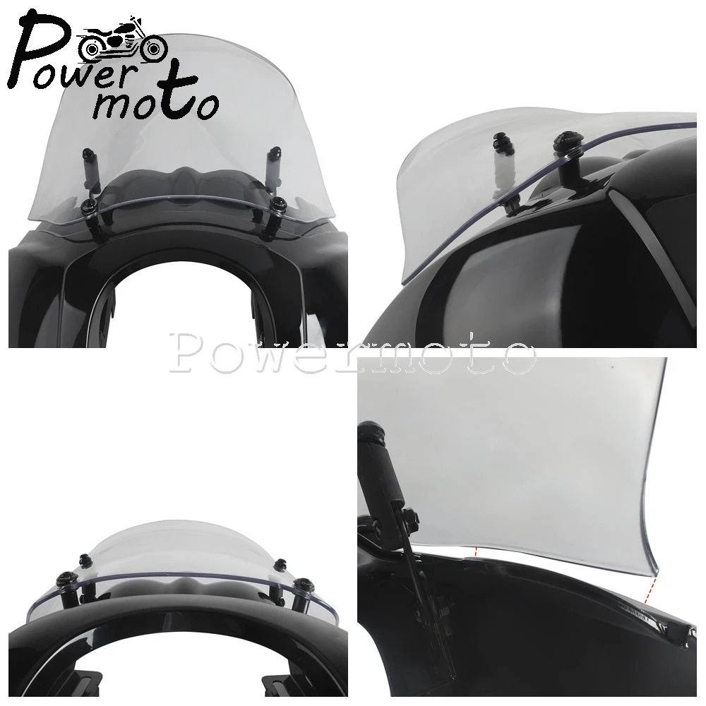 15"Front Fairing w/Baja Designs LP6 LED Light Bracket Mount Kit For Harley Dyna Low Rider Street Bob Fat Bob FXR T-Bar 1987-2017 view 5