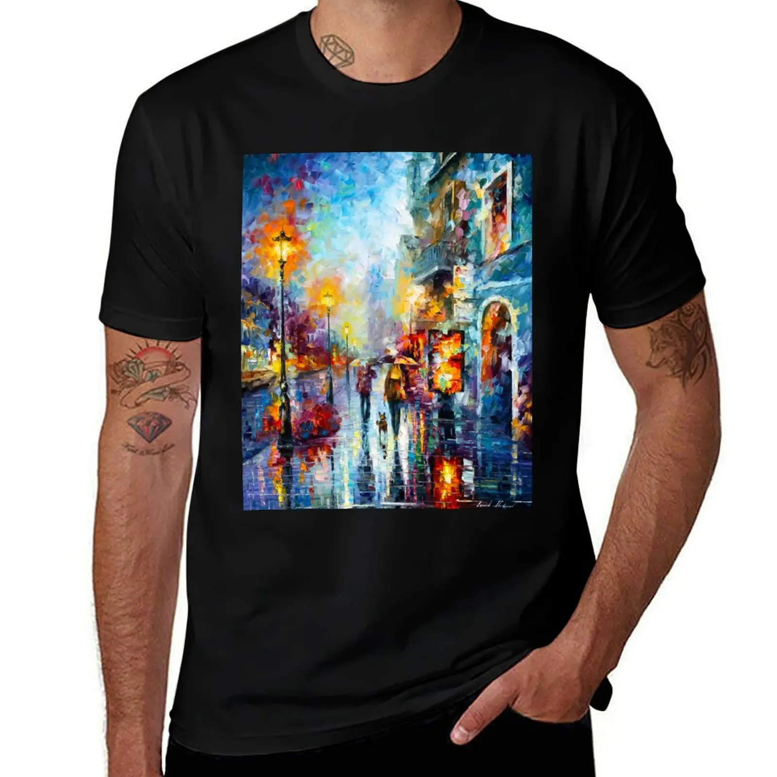 

Melody of Passion - Leonid Afremov T-Shirt Art Pattern Printed Casual Top