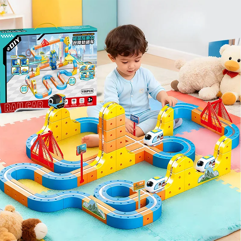 

Anti-Gravity Magnetic Track Train Toys Set Montessori Detachable Motorized Train & Gravity Maze Toy Educational Gift for Kids