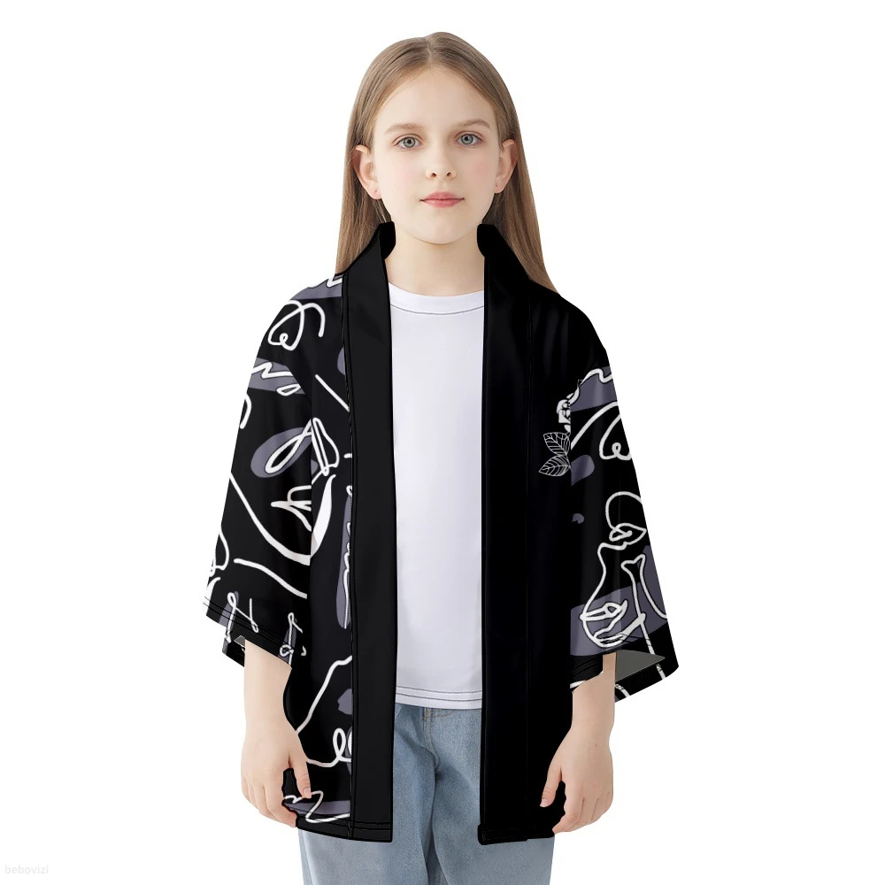 Fashion Graffiti Kimono Cardigan Oversized Haori Japanese Harajuku Women Men Cosplay Blouse Yukata Clothing