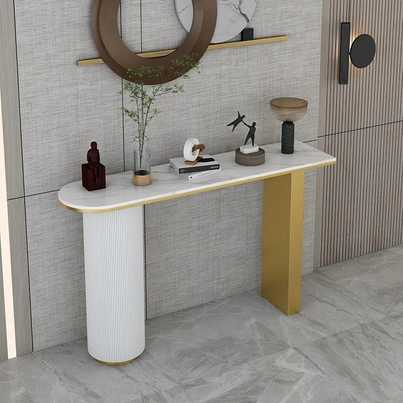 

Light luxury entrance table is opposite the door against the wall New Chinese entrance table Super