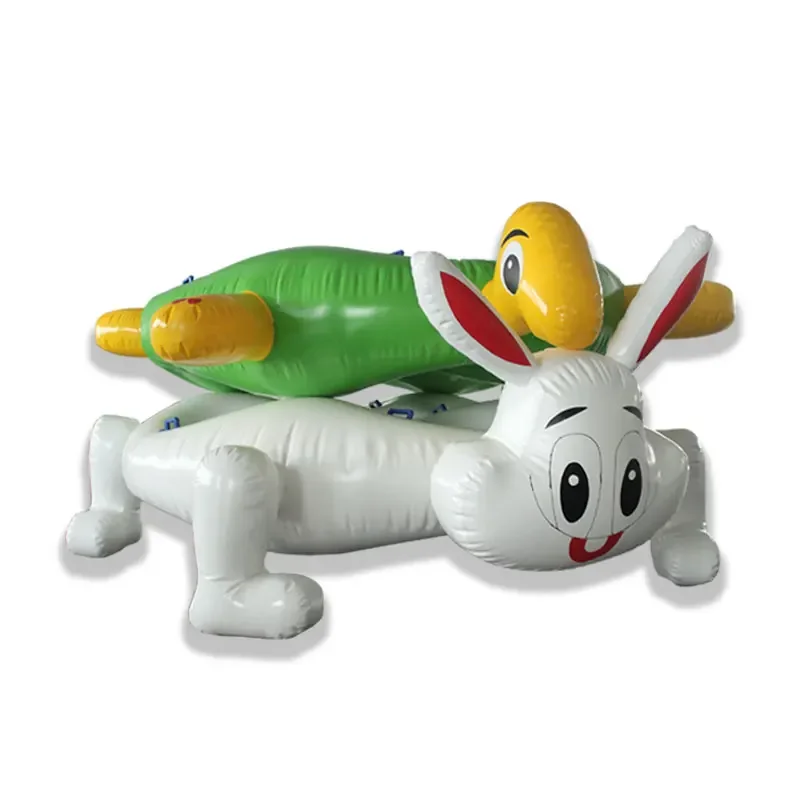 Adereços de jogos esportivos divertidos, tartaruga inflável e corrida de coelho, equipamento de treinamento de jogo sensorial, equipe de treinamento de expansão ao ar livre