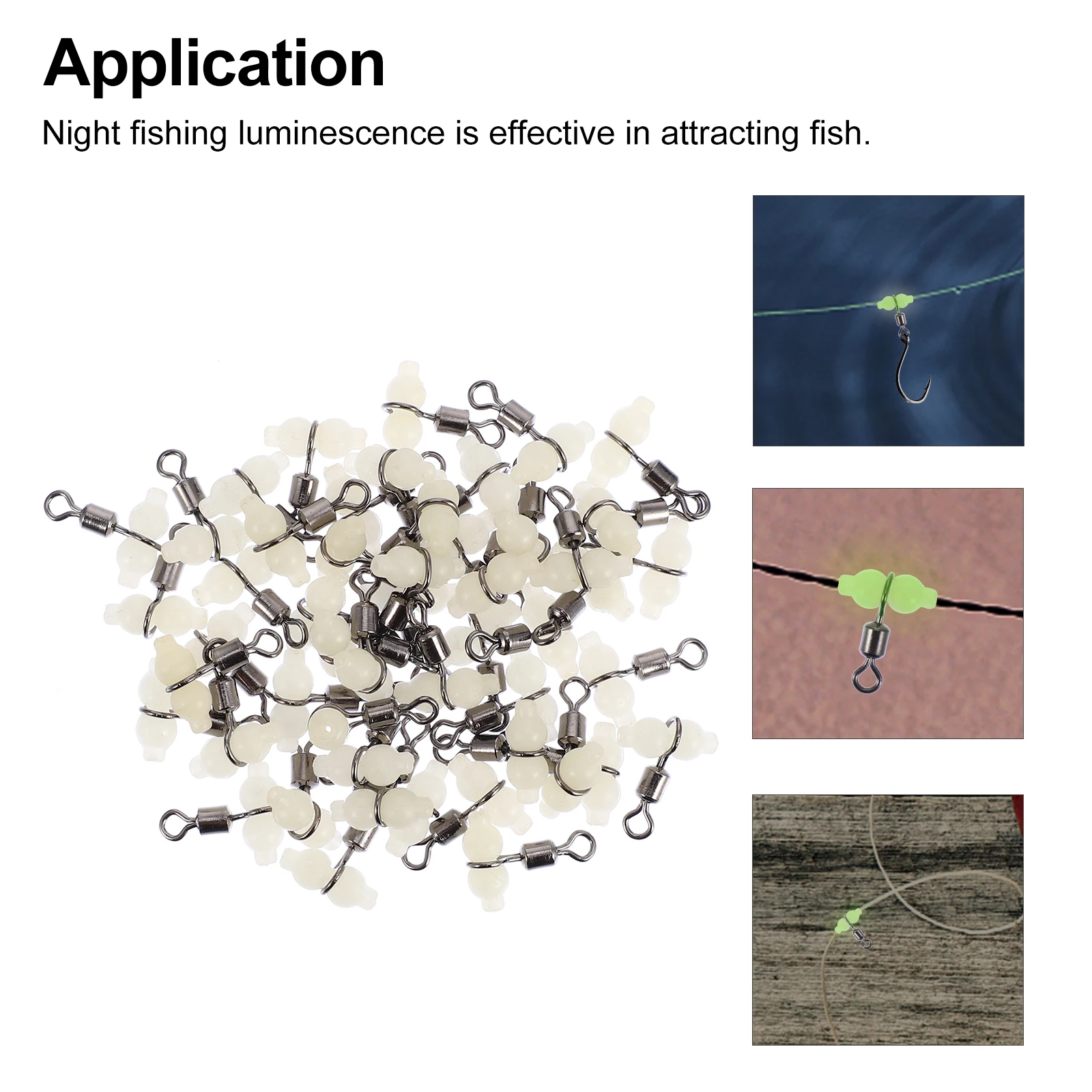 

Luminous Gourd Swivels Line Accessories Glow Dark Strong Plastic Night Fishing Lures Attract Fish Portable Easy Operate S Shape