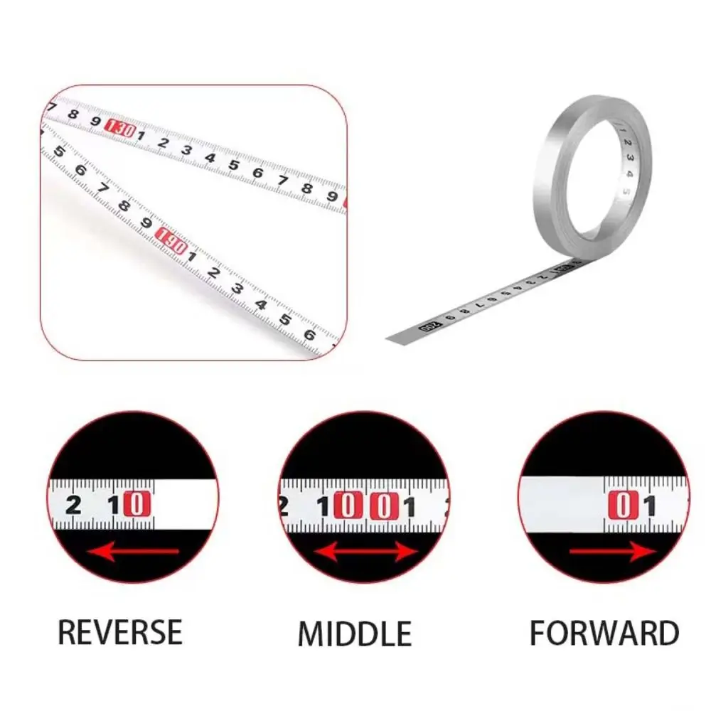 Self-Adhesive Measuring Tape Stainless Steel 13MM Width Workbench Ruler 1/2/3 Meters Long Adhesive Backed Tape Ruler Miter Track