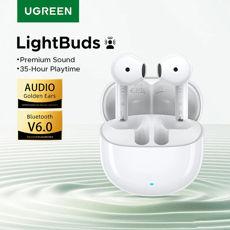 TWS Earphones Bluetooth 6.0 Wireless Headphones APP Spatial Audio Earbuds 4-Mic Call Noise Reduction 35 Hours Playtime