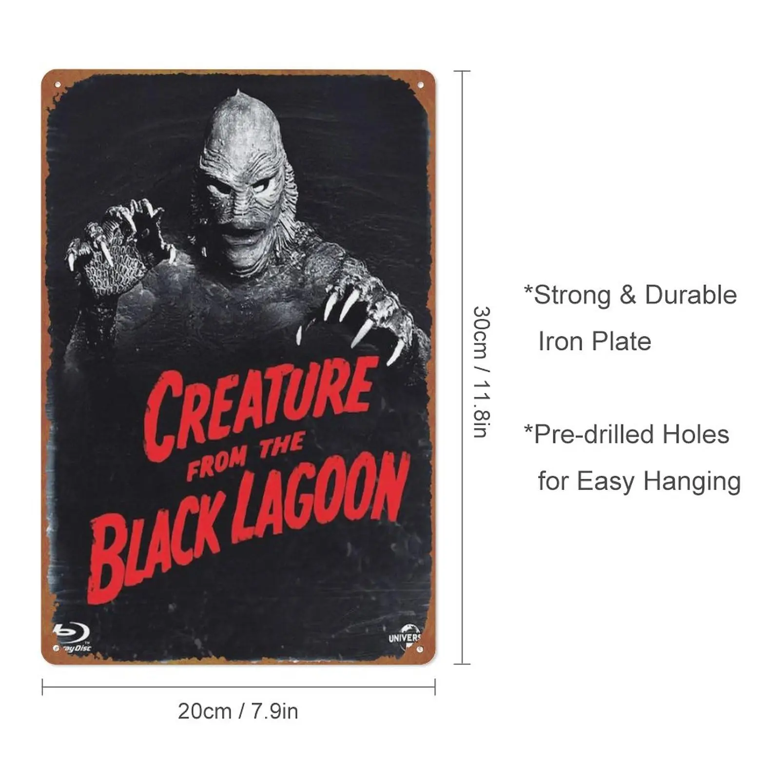 Creature from the Black Lagoon Movie Poster Wall Decor Sign -  Metal Sign Wall Decor Sign,cave,bar,club,home Wall Art Metal Tin