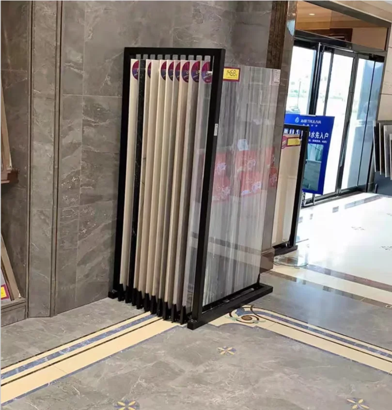 Ceramic tile pull-out display rack, large board, rock board, sliding rack, ceramic display floor rack