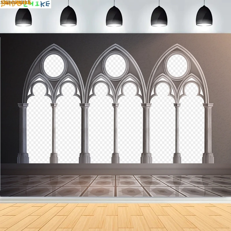 

Luxury Classic Interior Wall With Mouldings Photography Backdrops European Vintage Wood Wedding Photo Studio Background DX-01