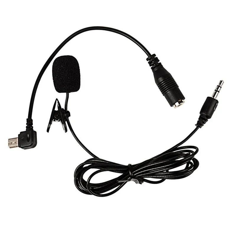 Microphone à pince actif avec mini adaptateur audio USB, câble micro pour Gopro fore3 3 + 4, kit d'accessoires pour caméra d'action, 3.5mm