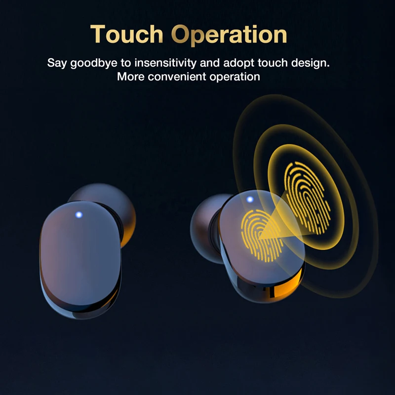 Auricolari Bluetooth cuffie sportive Wireless Touch Control cuffie da gioco Stereo HiFi impermeabili In-Ear con microfono