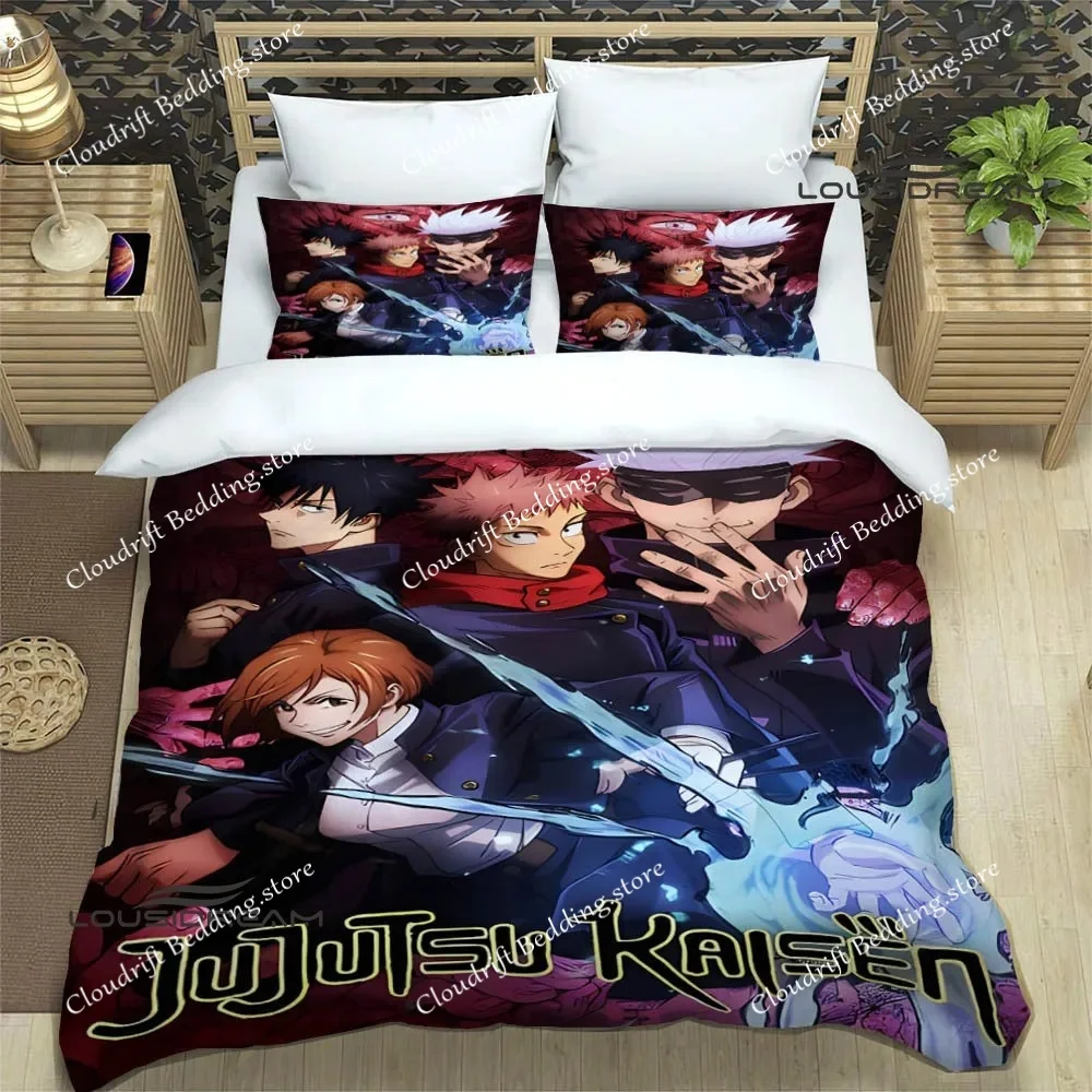 

Комплект постельного белья Jujutsu Kaisen: Японское знаменитое аниме, пододеяльники, одеяла, постельное белье для кроватей Twin, Queen, King, Single, Satoru Gojo
