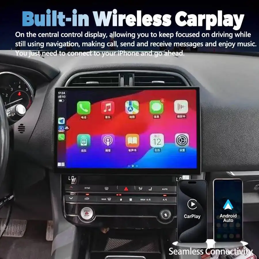 For Jaguar XE XEL F-PACE 2016-2019 Multimedia Video Player HeadUnit GPS Navigation Wireless Carplay 13inch Android 15 Car Radio