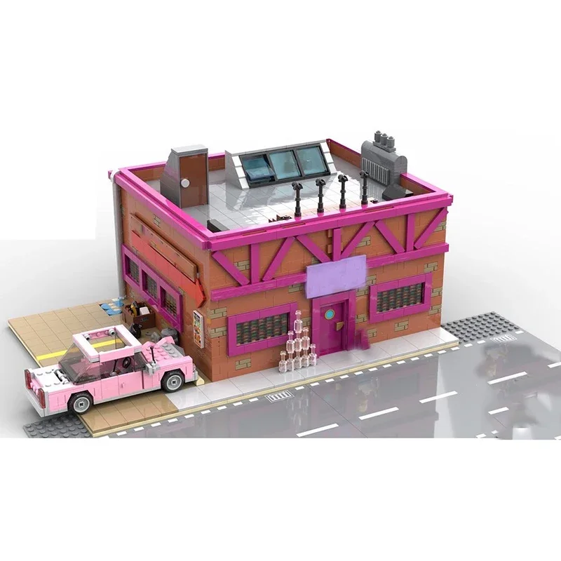 Beliebte Stadt Street View Modell Moc Bausteine Springfield Taverne Architektur Technologie Modulare Block GeschenkeSpielzeug DIY Set