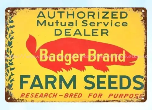 Badger Brand Farm Seeds metal tin sign bedroom accent wall