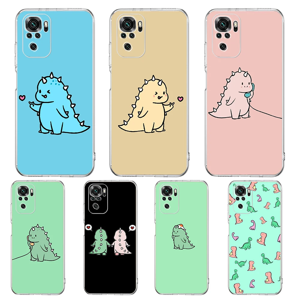 

Cute Dinosaur Bear Couple Phone Case For Xiaomi Redmi Note 12 4G 11 10 Pro 5G 10C 10S 9S 9 9T 8T 9C 9A 8 8A 7 K50 K40 Cover