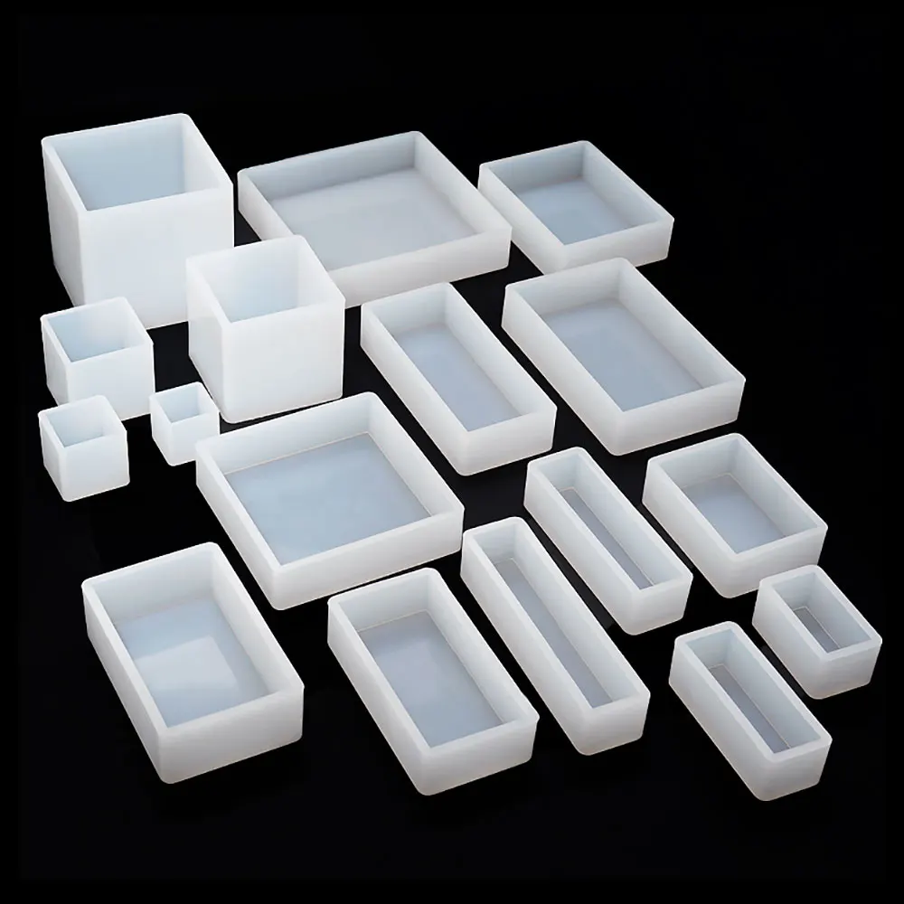 For Fun Cylinder Hexagon Cuboid Cube Resin Mold Crystal Silicone Mold DIY Candle Storage Tray Plaster Molds Square Rectangular