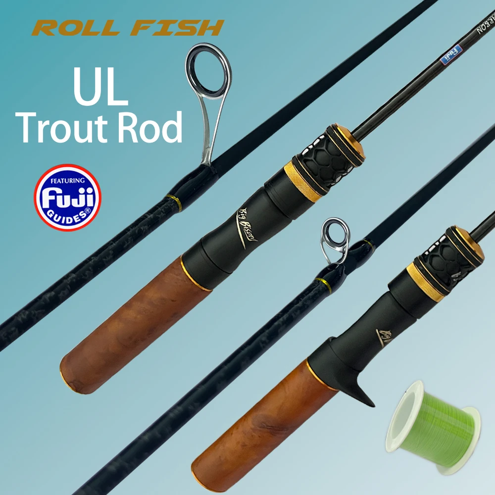

Сверхлегкая спиннинговая удочка ROLLFISH для литья форели, направляющие Fuji, аксессуары для рыбалки быстрого действия, отправка лески 100 м
