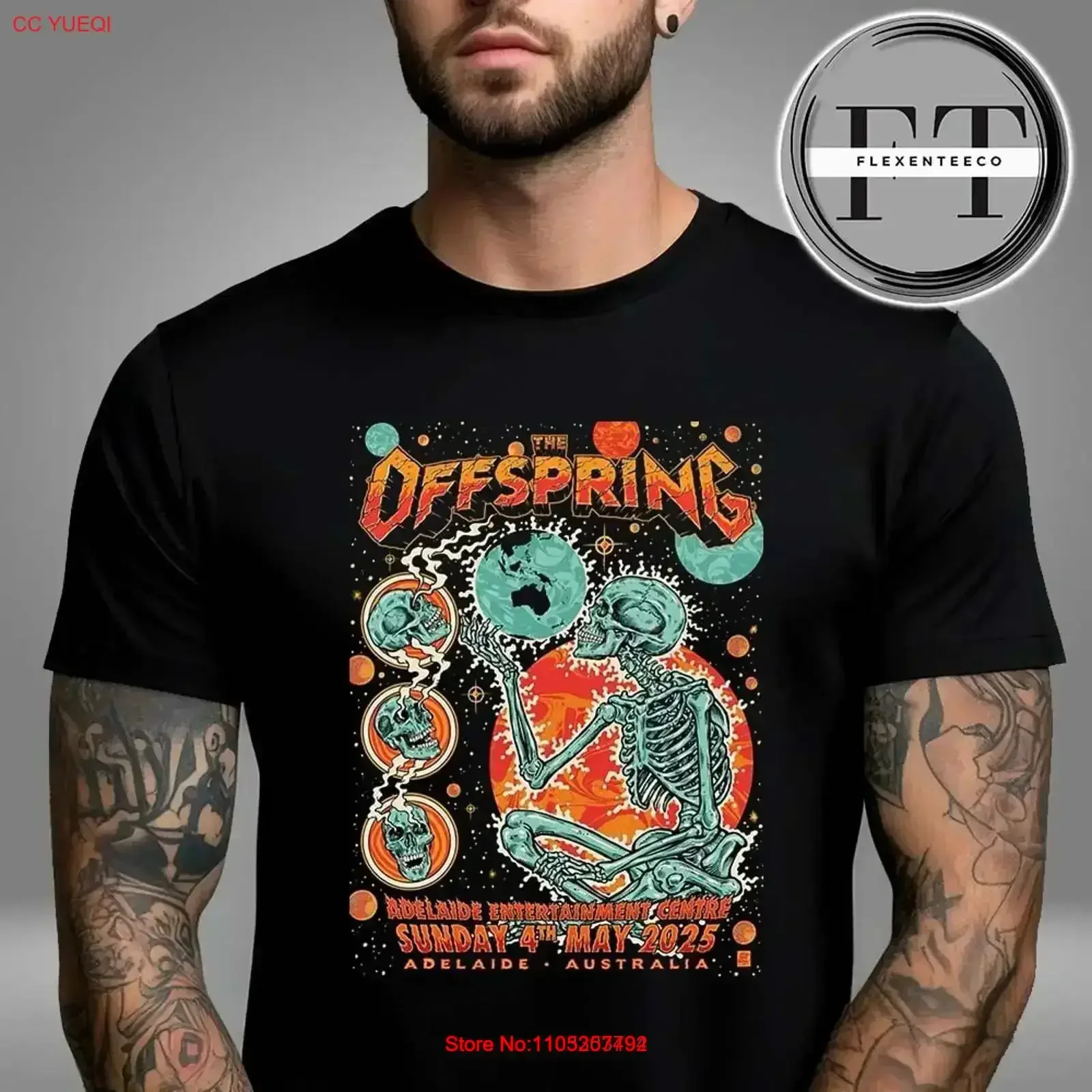 The Offspring At Adelaide Entertainment Centre On May 4 2025 T Shirt vintage Washed homme Breathable streetwear graphic Soft