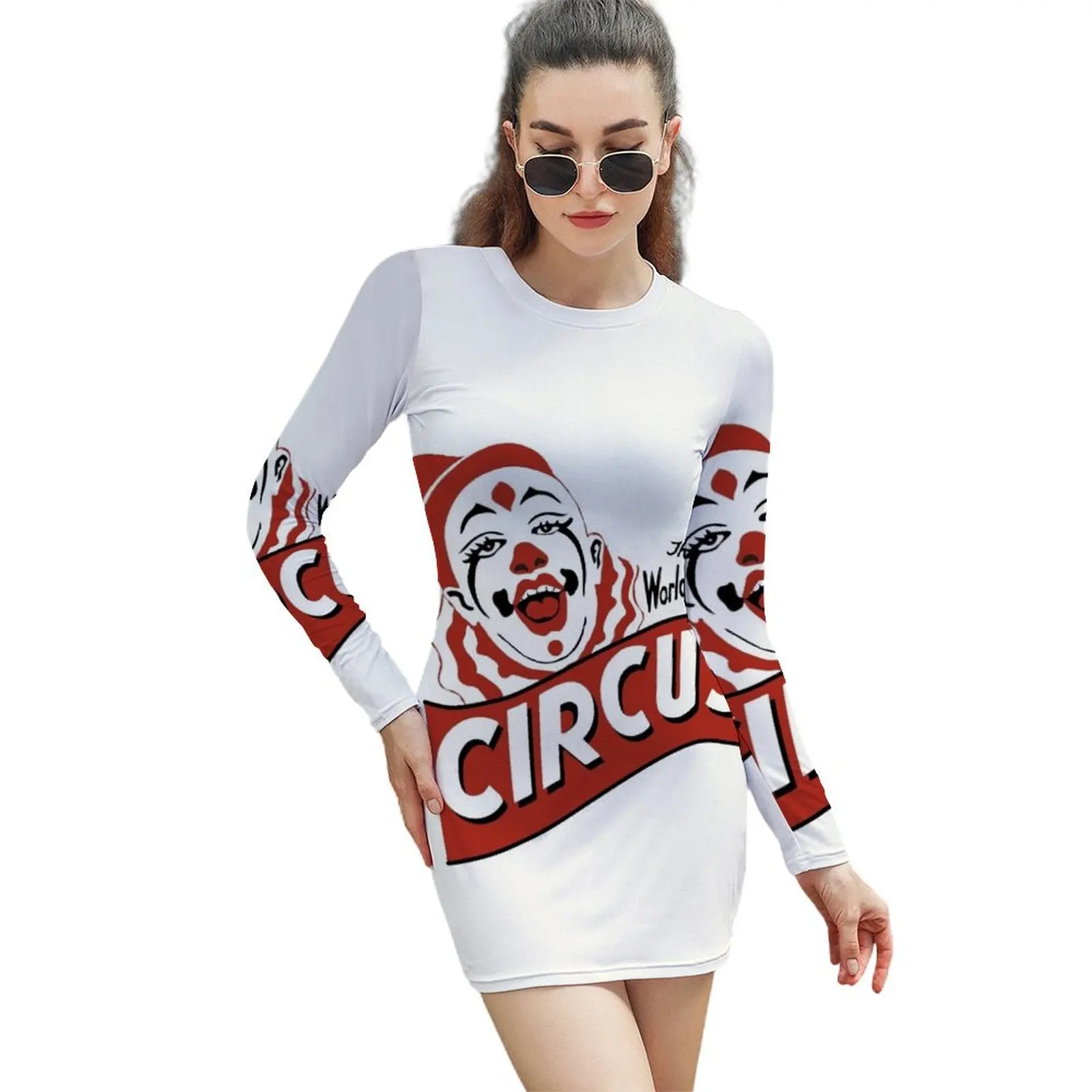 

World's Greatest Circus Long-Sleeved Sheath Dress Women's dresses dresses for womens elegant and pretty women's dresses